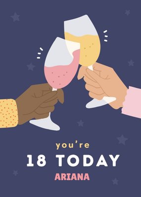Little Moments Illustration Drinking Milestone 18th Birthday Card