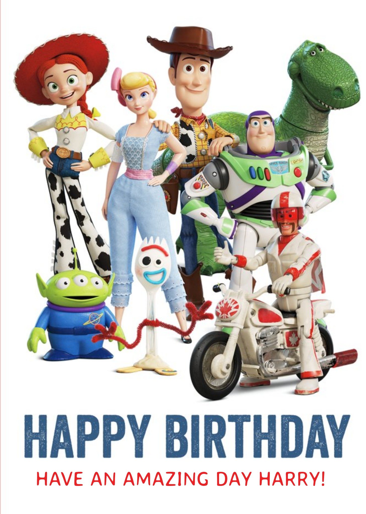 Toy Story 4 Characters - Birthday Card, Large