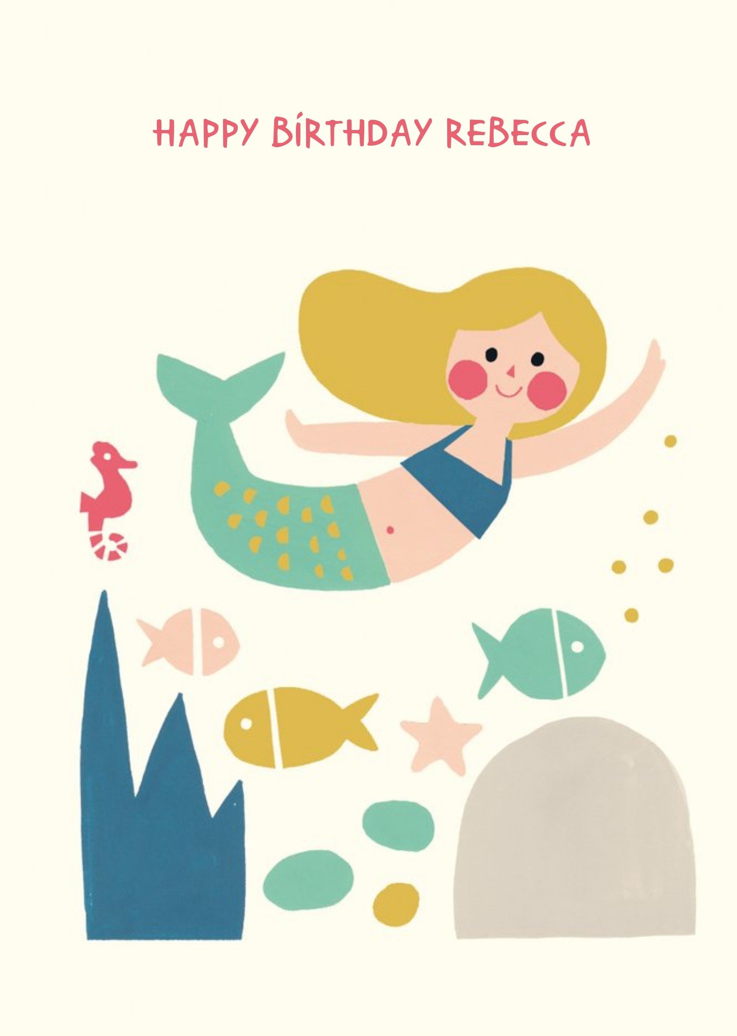 Moonpig Mermaid Birthday Card, Large