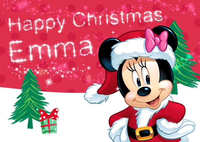 Disney Minnie Mouse Personalised Christmas Card