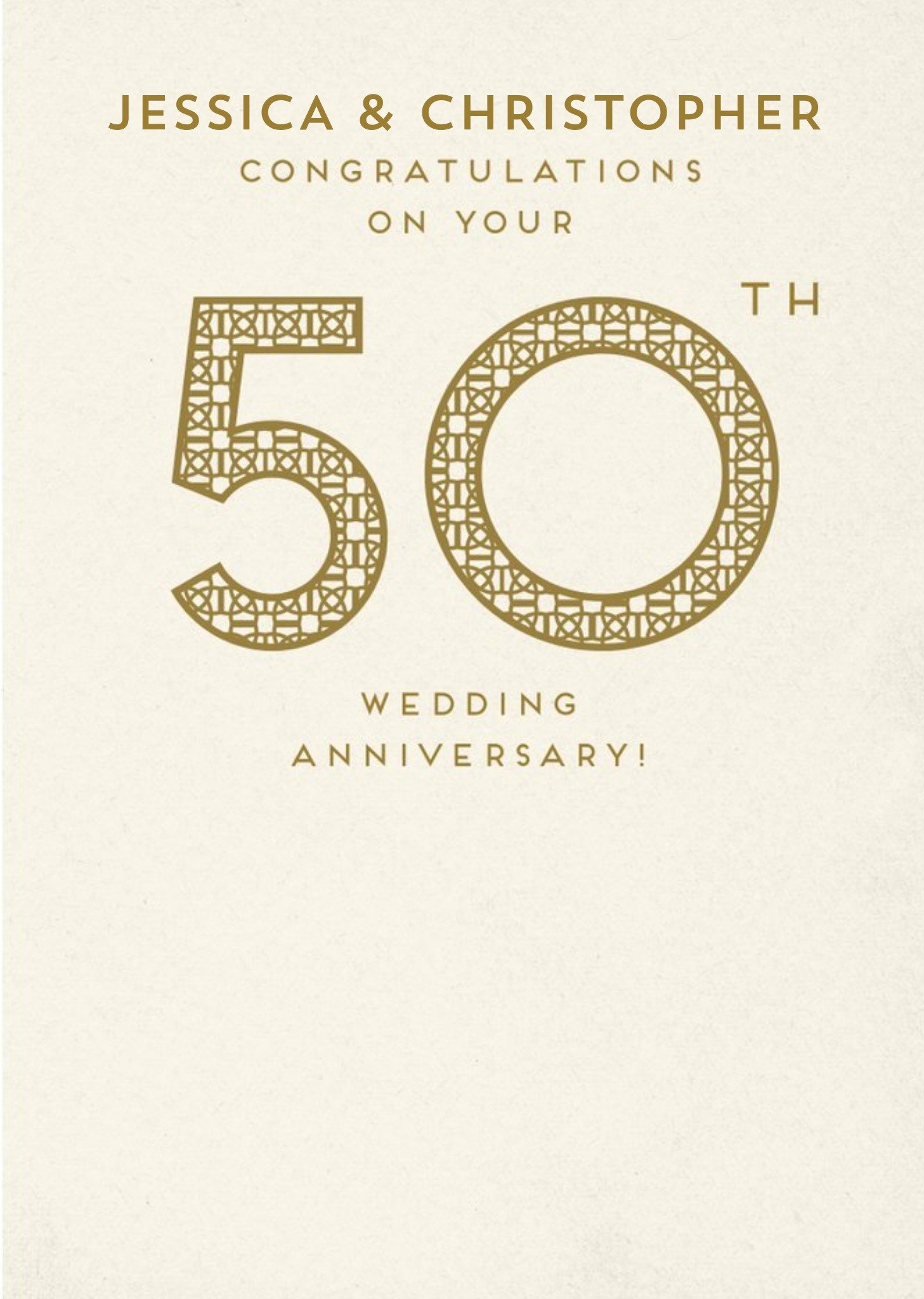 Moonpig Pigment Congratulations 50th Wedding Anniversary Card Ecard