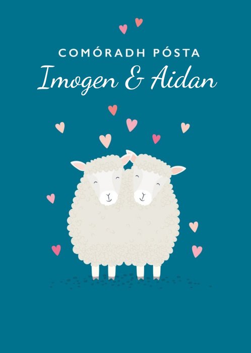 Cute Irish Illustrated Sheep Anniversary Card