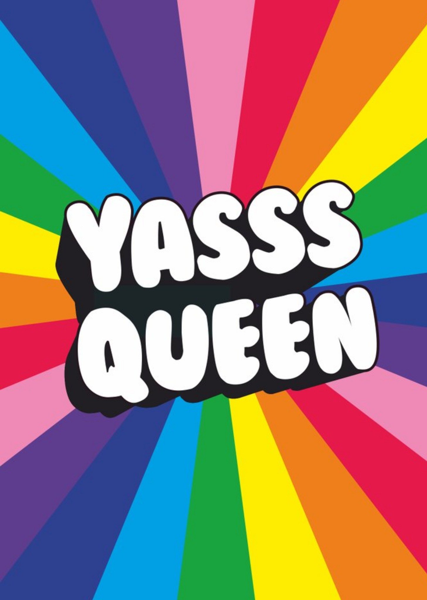 Typographic Yass Queen Card