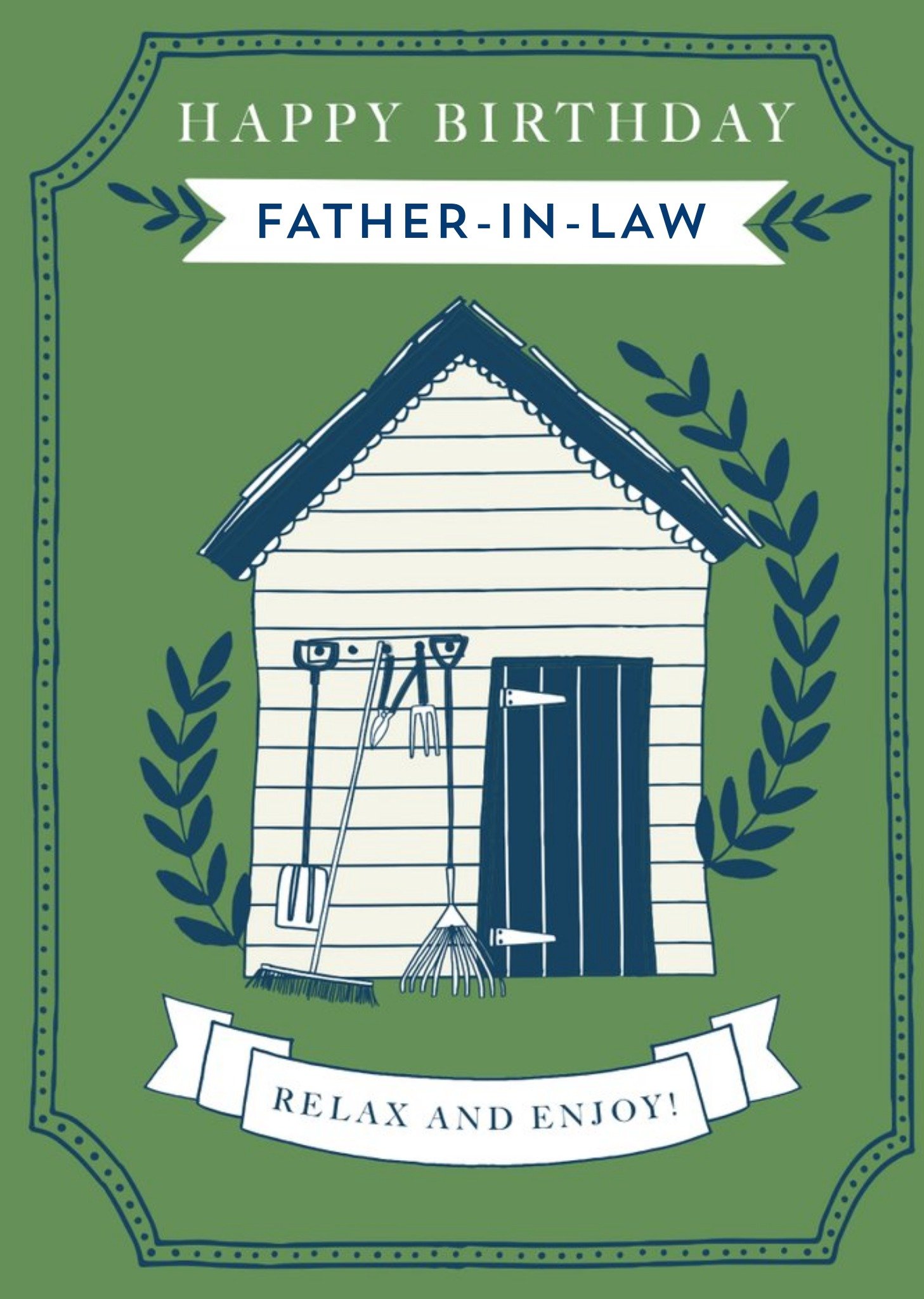 Moonpig Birthday Card - Garden Shed - Father-In-Law, Large