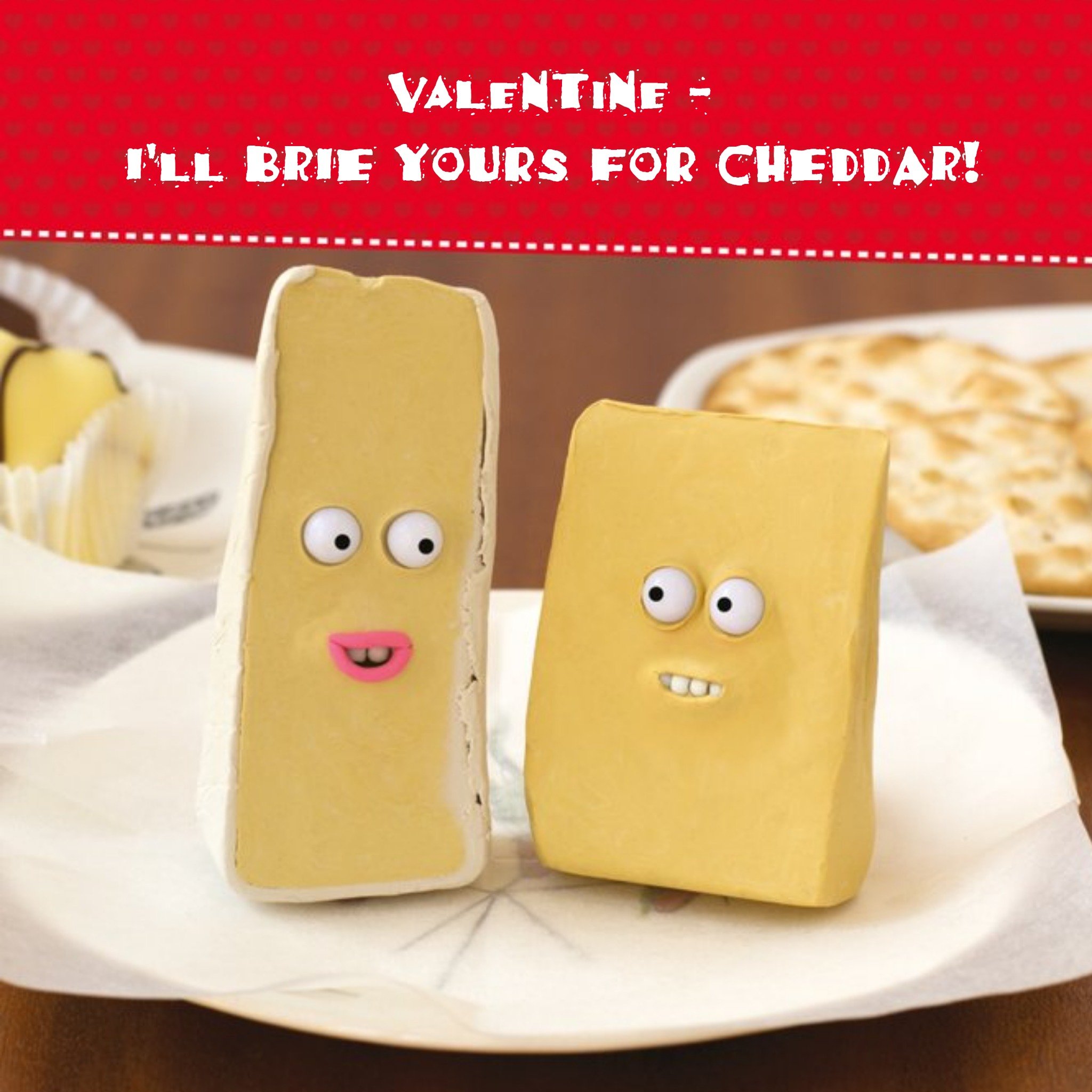 I'll Brie Yours For Cheddar Funny Personalised Valentine's Day Card, Square