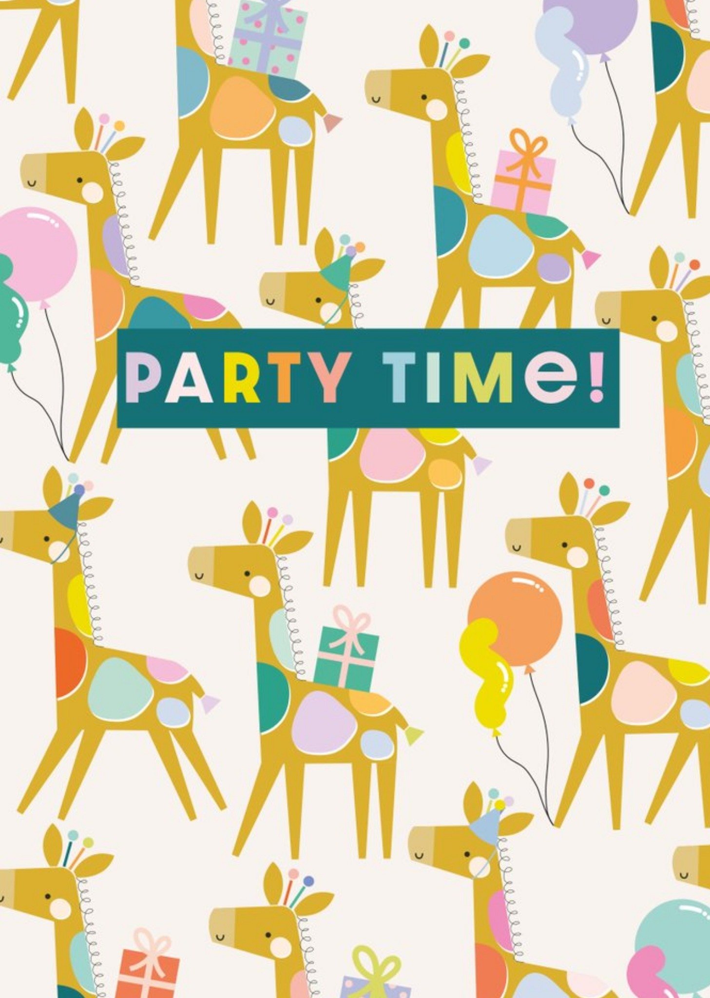 Cute Giraffes Party Time Card Ecard