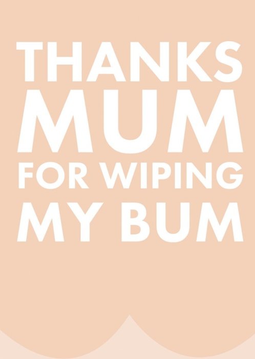 Thanks Mum For Wiping My Bum Mother's Day Card
