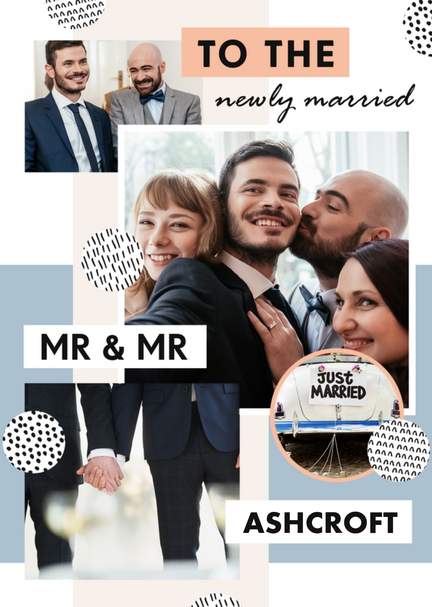 Moonpig Newly Married Mr & Mr Photo Upload Congratulations Card Ecard