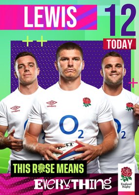 England Rugby This Rose Means Everything Birthday Card