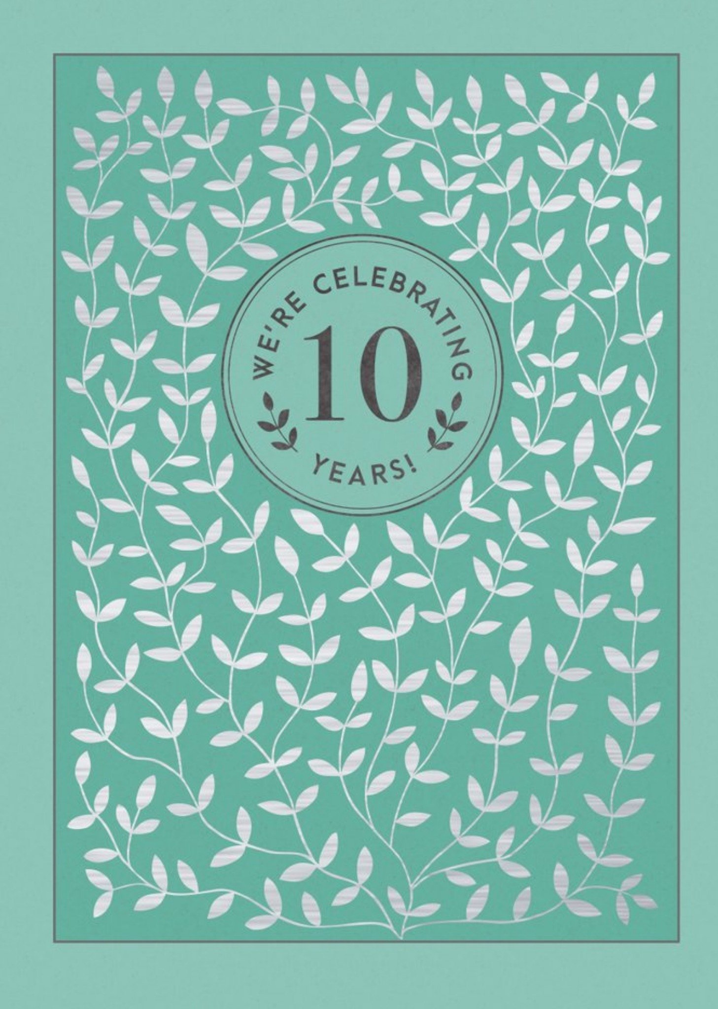 Silver Flowers 10th Anniversary Party Invitation Ecard