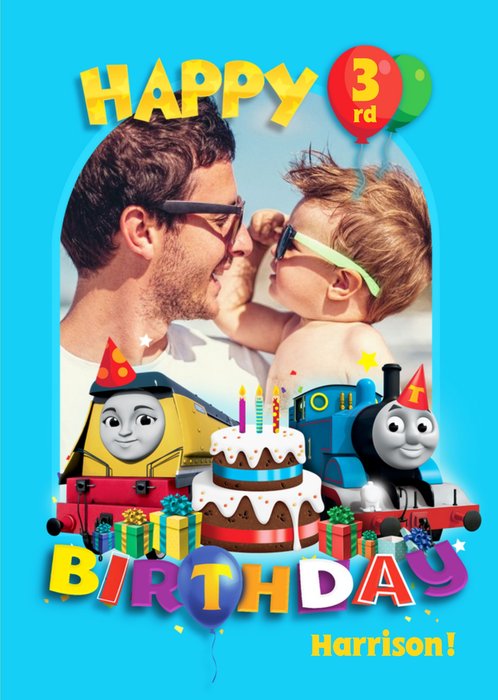 Thomas And Friends 3rd Birthday Photo Upload Card