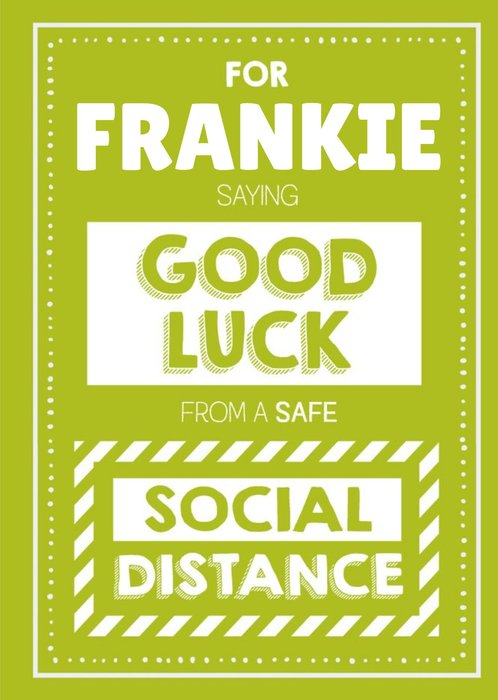 Jam and Toast Good Luck From A Safe Social Distance Card