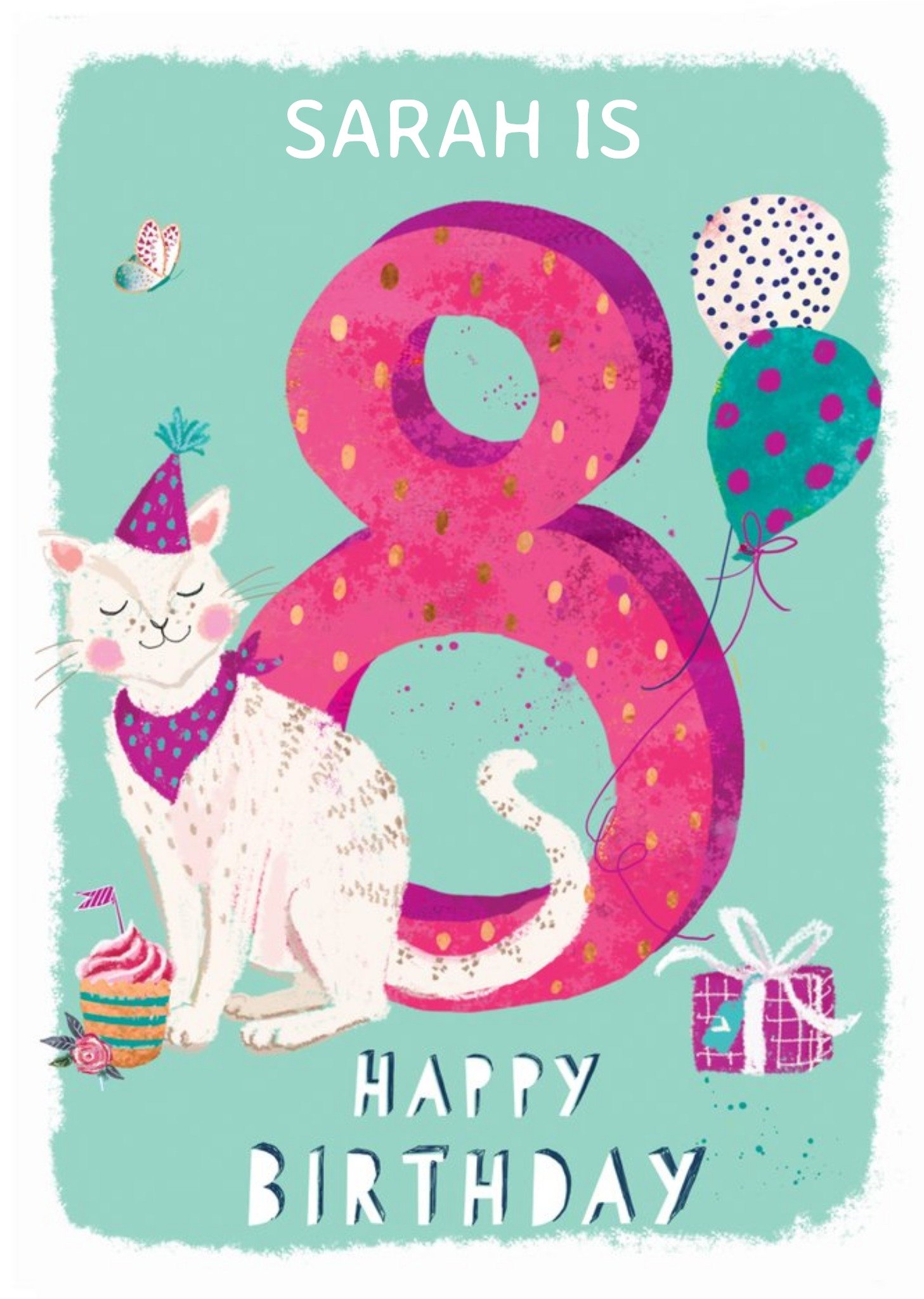 Ling Design - Kids Happy Birthday Card - Cat 8 Today Ecard