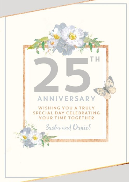 Traditional 25th Anniversary card, Wishing you a truly Special Day