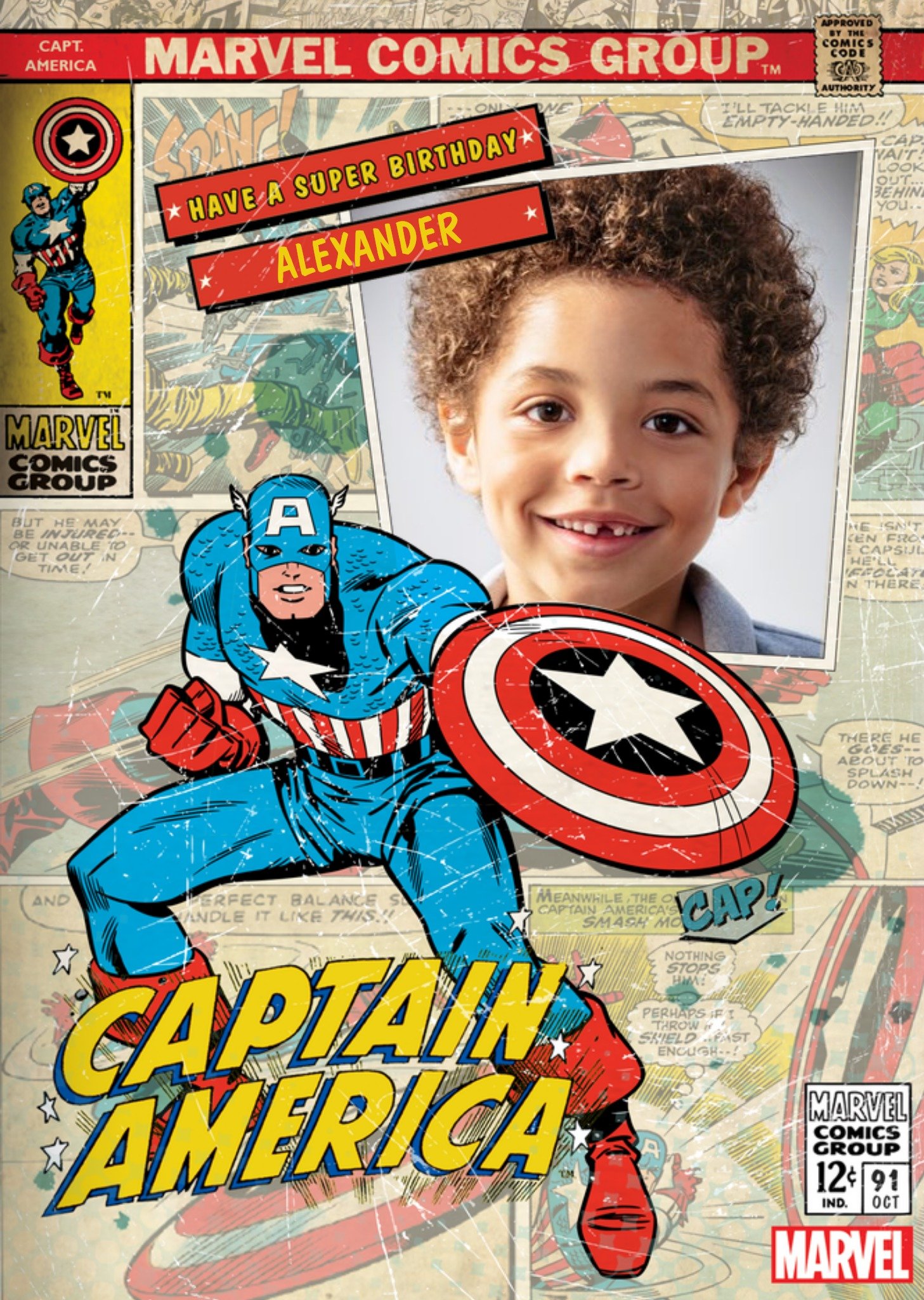 Marvel Captain America Birthday Card, Large