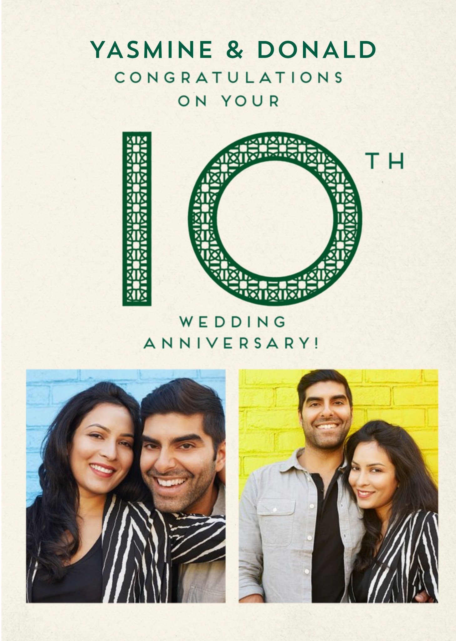 Pigment 10th Wedding Anniversary Photo Upload Card Ecard