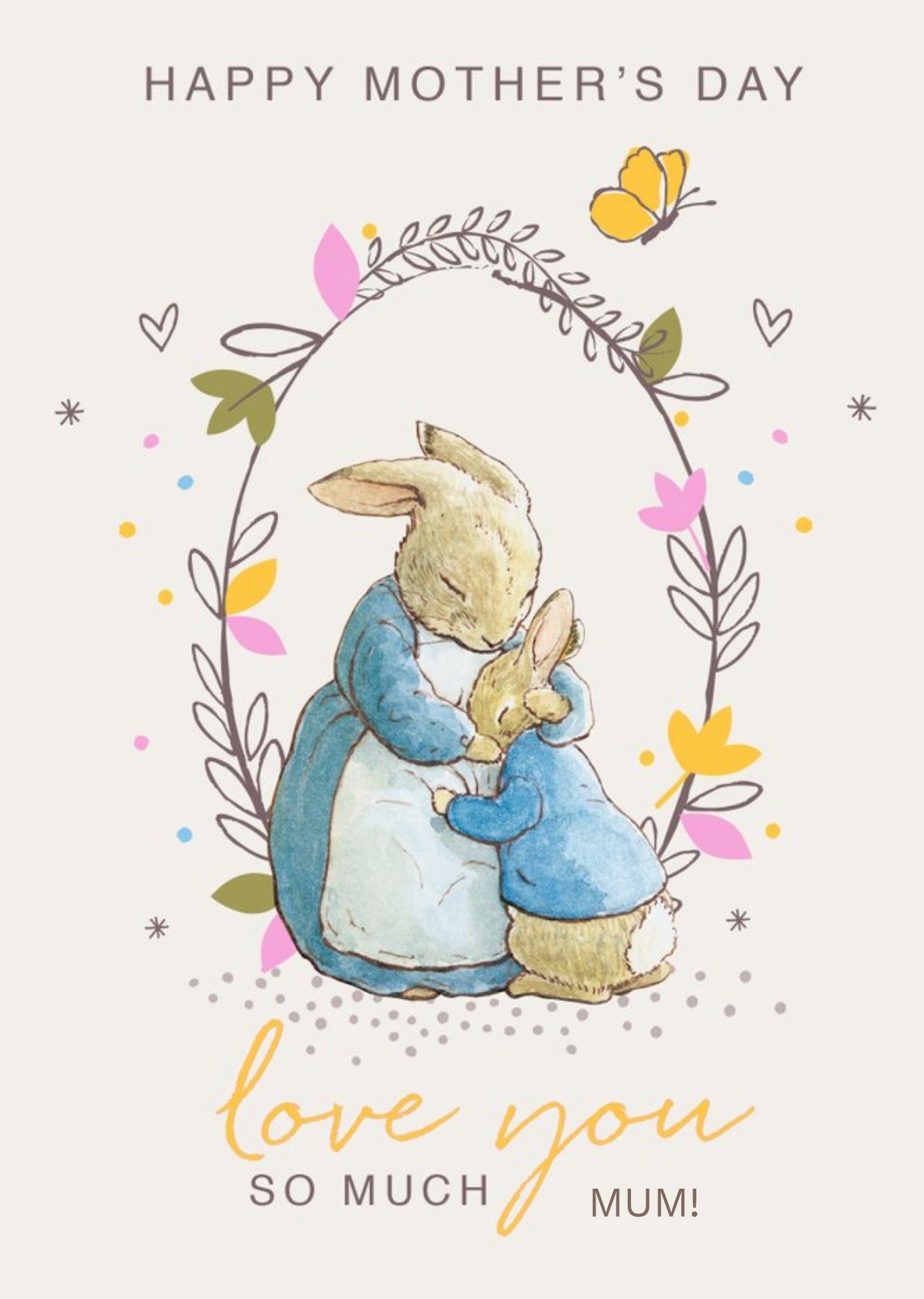 Beatrix Potter Peter Rabbit Love You So Much Happy Mother's Day Card, Large
