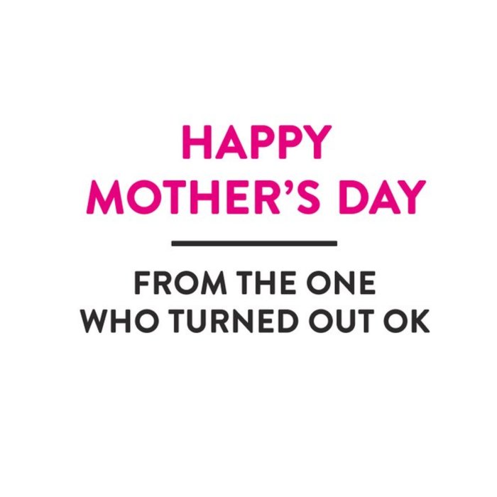 UKG Hanson White Pun Typographic Lettering Mother's Day Mum Card