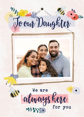 Bees Knees Floral Bees Daughter Thinking Of You Card