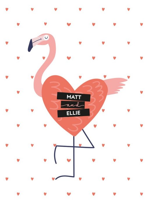 Amore Flamingo Love Personalised Card