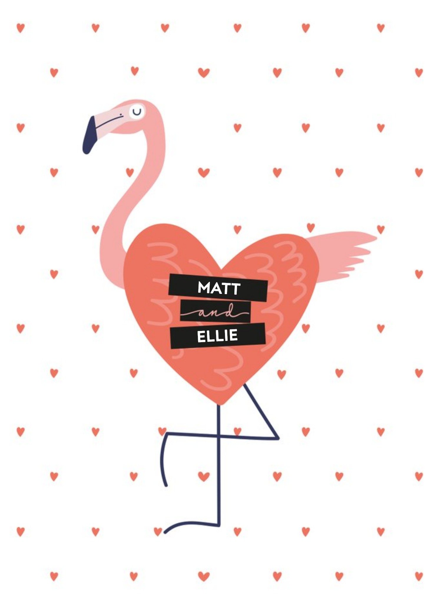 Moonpig Amore Flamingo Love Personalised Card Ecard