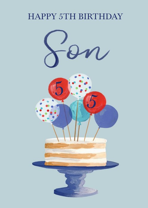 Okey Dokey Illustrated Cake Son Birthday Card