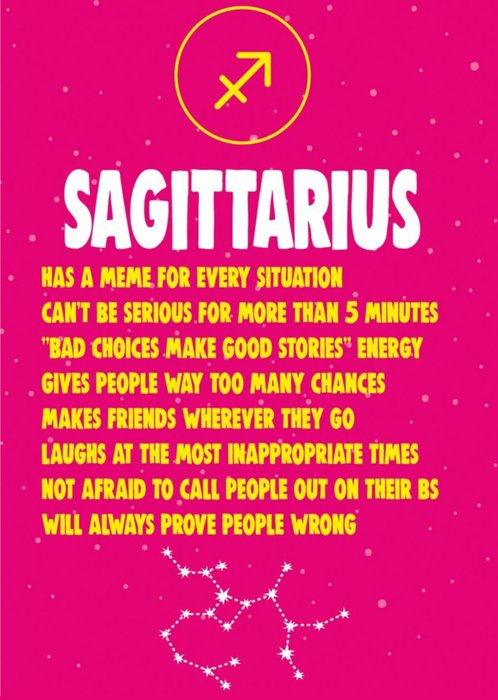 Cheeky Chops Sagittarius Star Sign Birthday Card