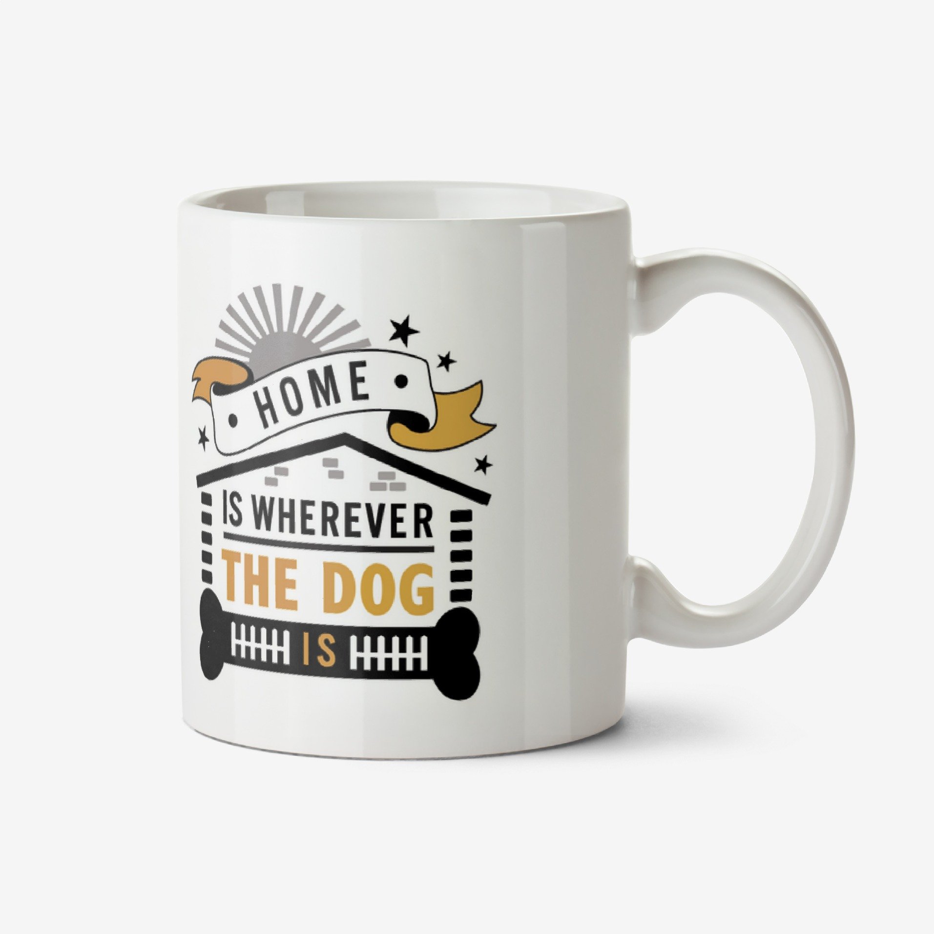 Moonpig Typographic Cute Home Is Wherever The Dog Is Personalised Mug Ceramic Mug