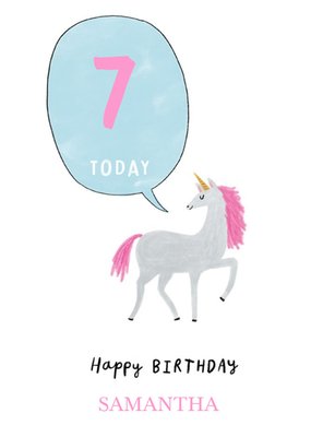 Pigment Unicorn Magic 7th Seventh Birthday Card