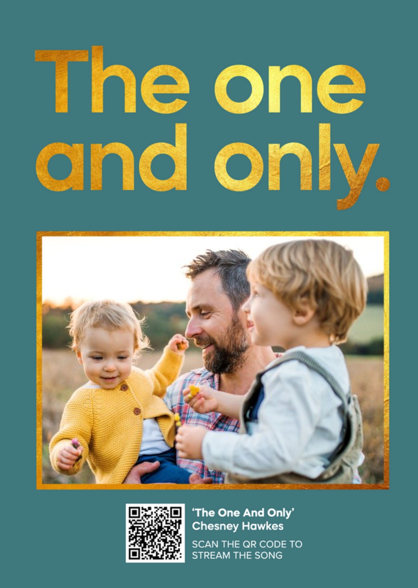 The One And Only Typographic Photo Upload Father's Day Card Ecard