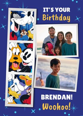 Disney 100 Photo Upload Strip Photo Booth Style Birthday Card