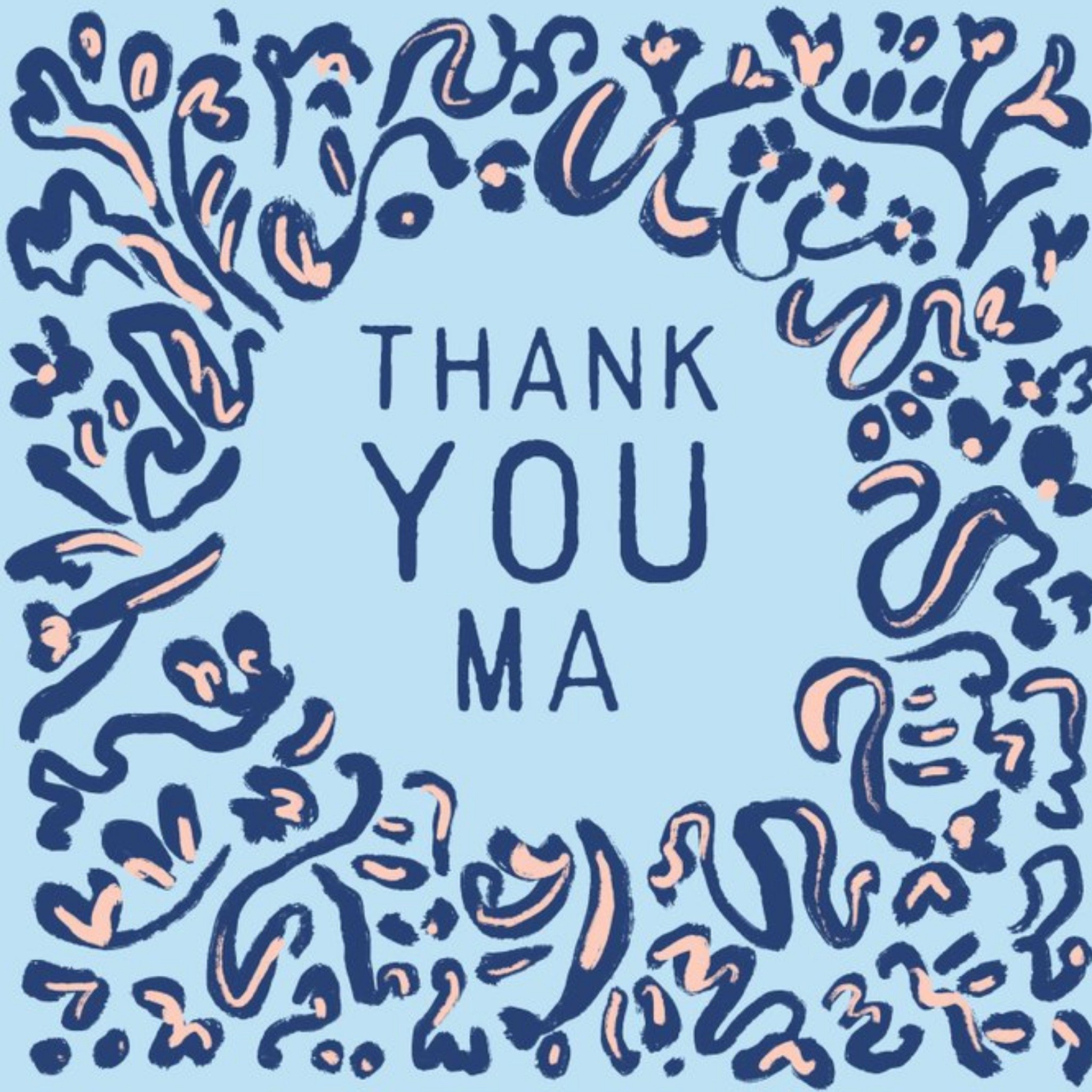 Katy Welsh Floral Thank You Card, Square