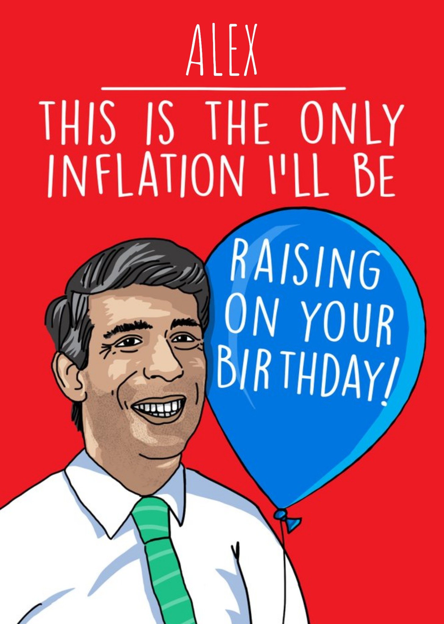 Moonpig The Only Inflation I'll Be Raising On Your Birthday Card, Large
