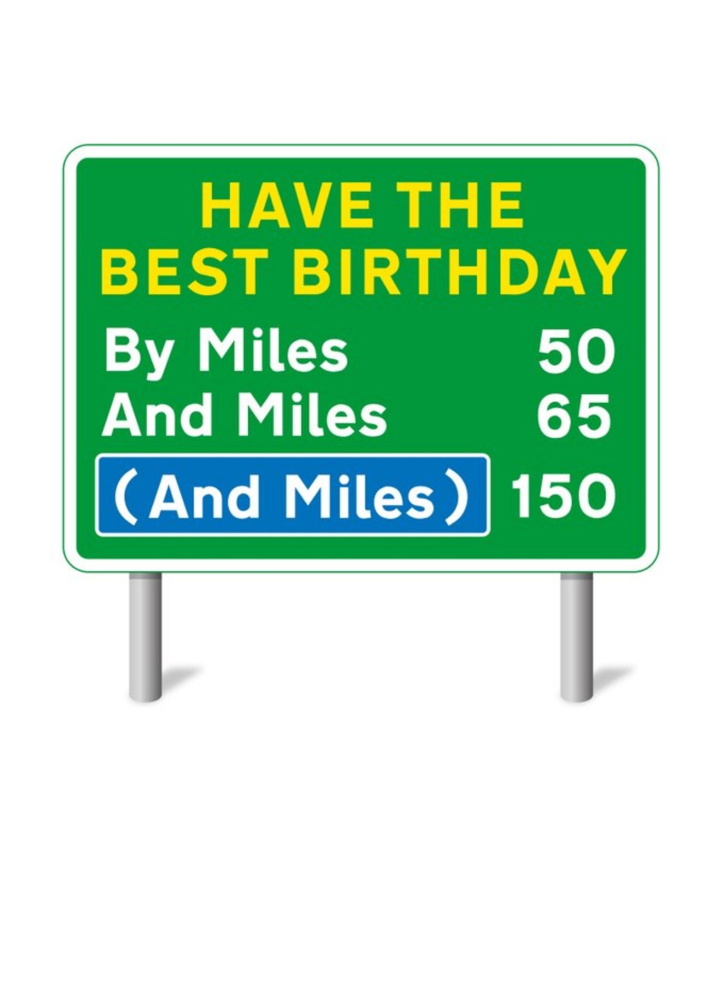 Moonpig Graphic Illustration Of A Road Sign Funny Pun Birthday Card, Large