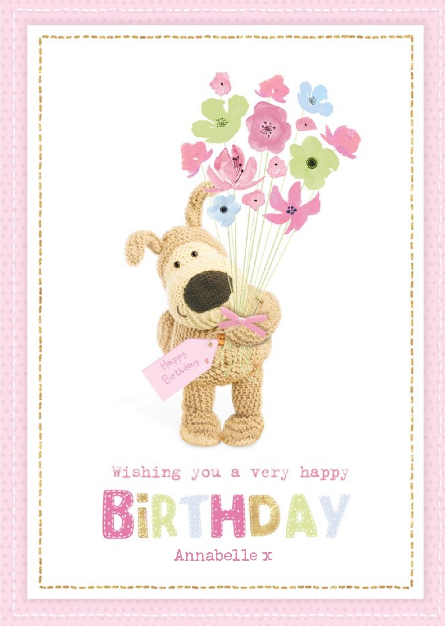 Cute Boofle Card - Wishing You A Very Happy Birthday, Large