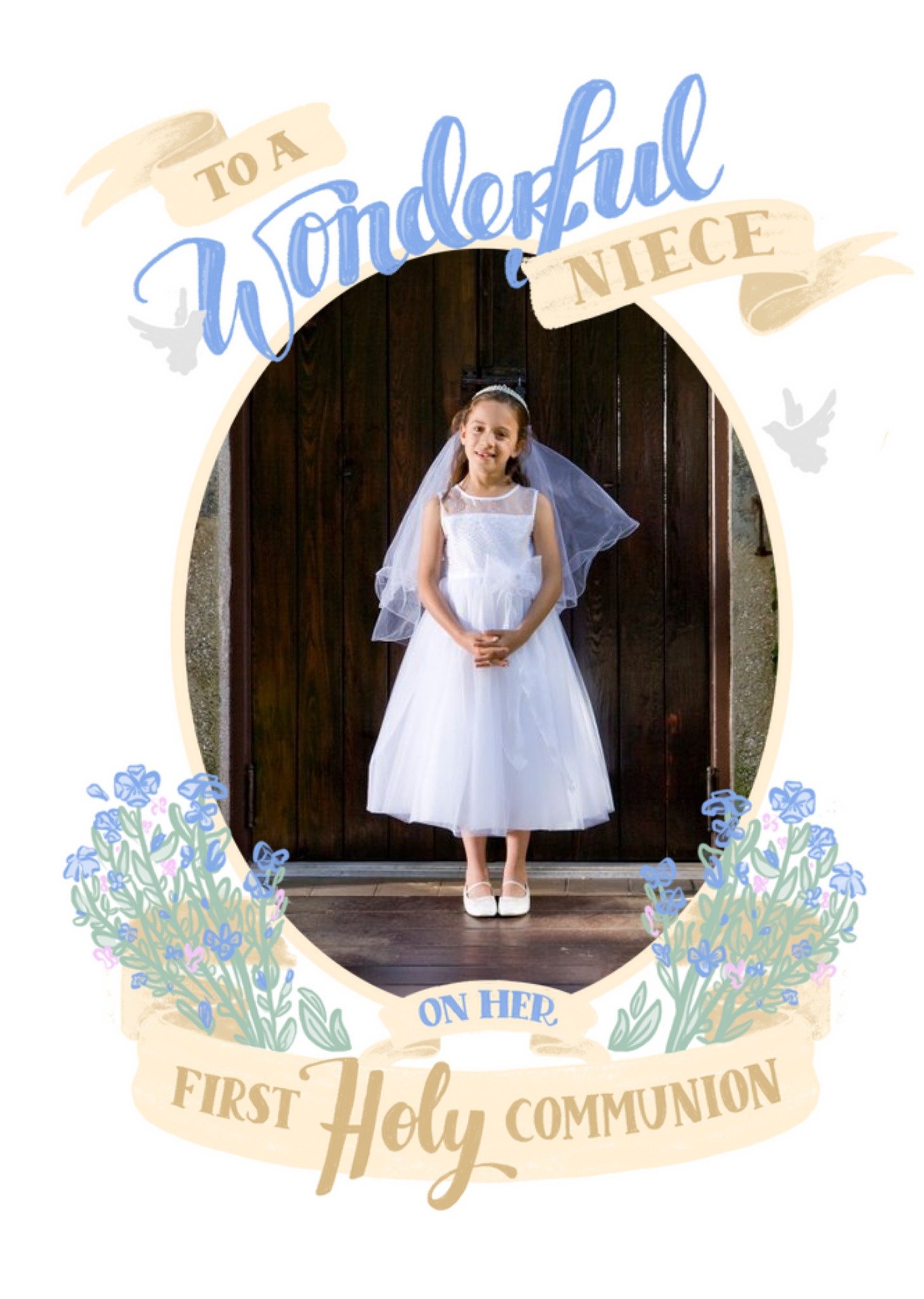 Banner Wonderful Niece First Holy Communion Photo Upload Card Ecard