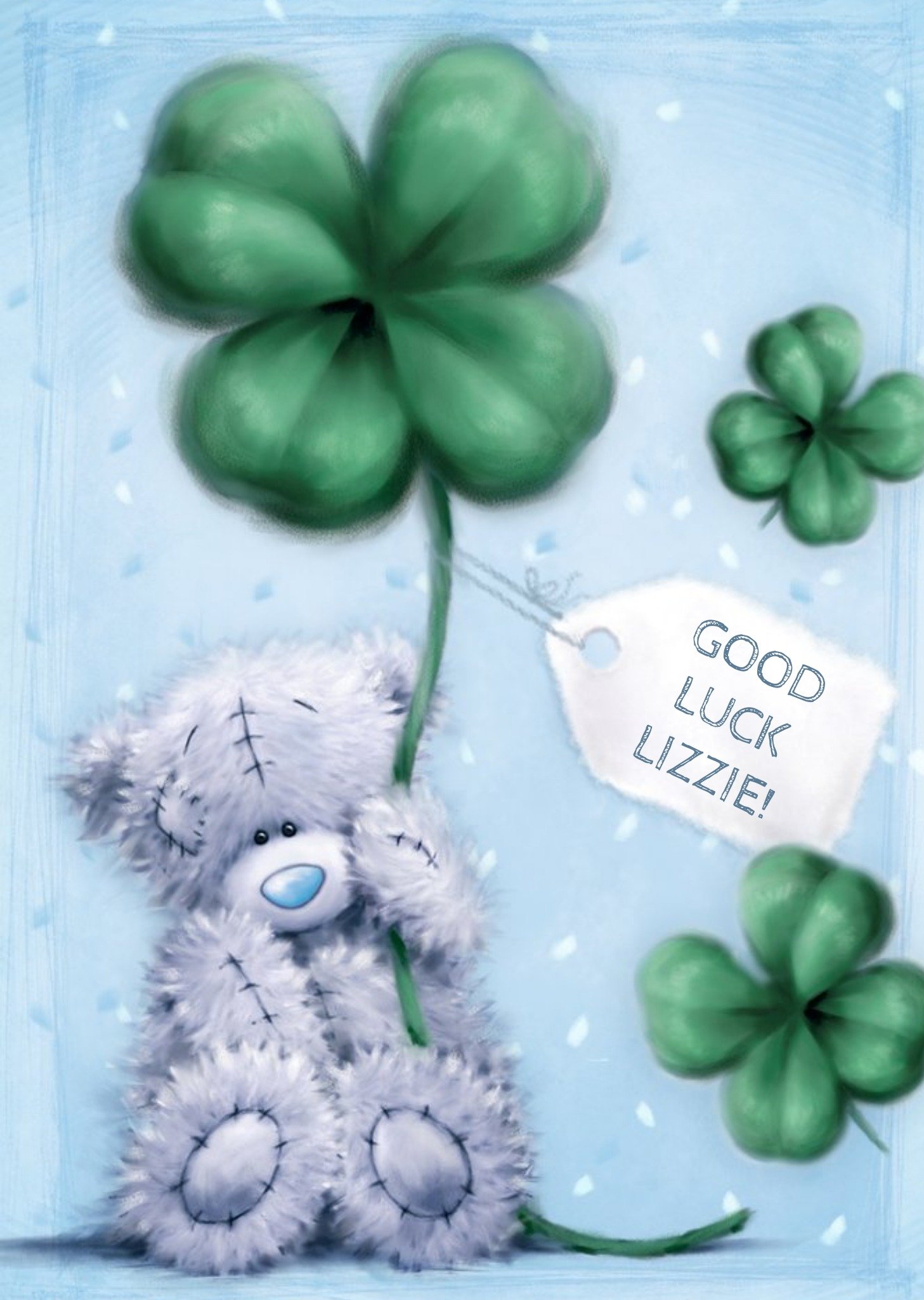 Me To You Tatty Teddy Personalised Good Luck Card Ecard