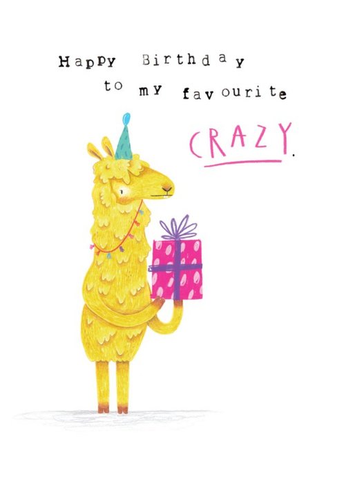 Animal birthday card - llama
