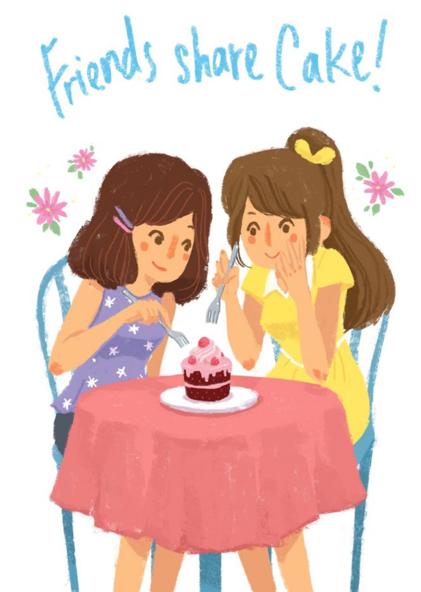 Friends Share Cake Card Ecard