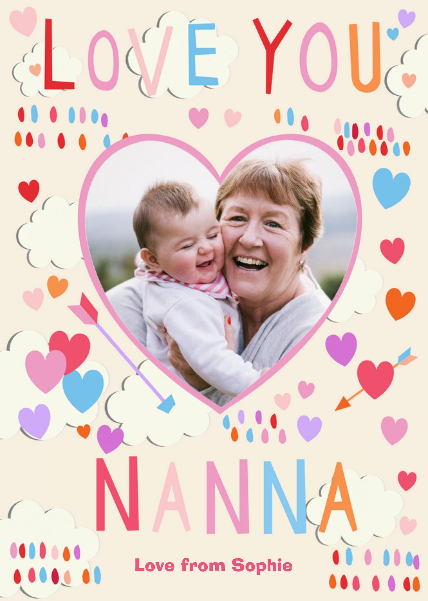Moonpig Mother's Day Card - Love You Nanna - Photo Upload, Large