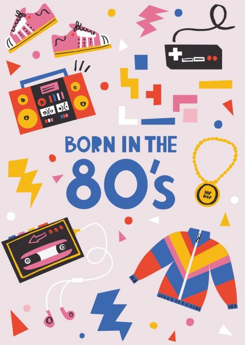 Retro Born In The 80s Card