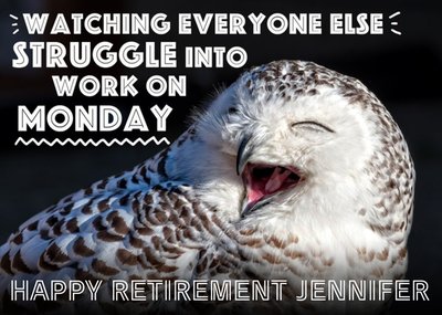 Owl Personalised Retirement Card