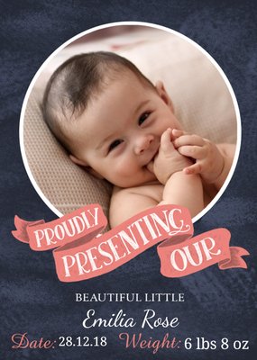Proudly Presenting Baby Photo Upload Card
