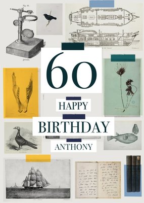 Natural History Museum Personalised 80th Birthday Card