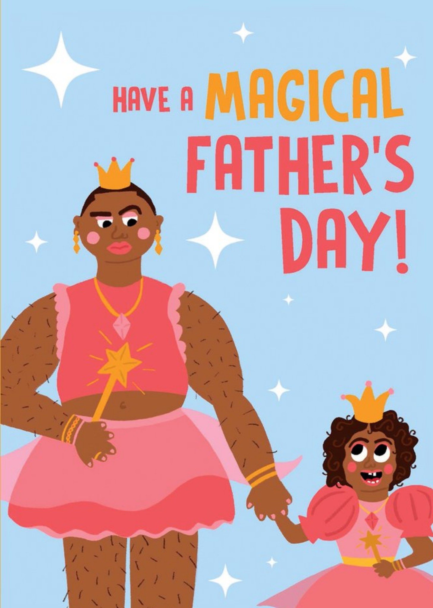 Moonpig Lucy Maggie Funny Illustration Magical Father's Day Card Ecard