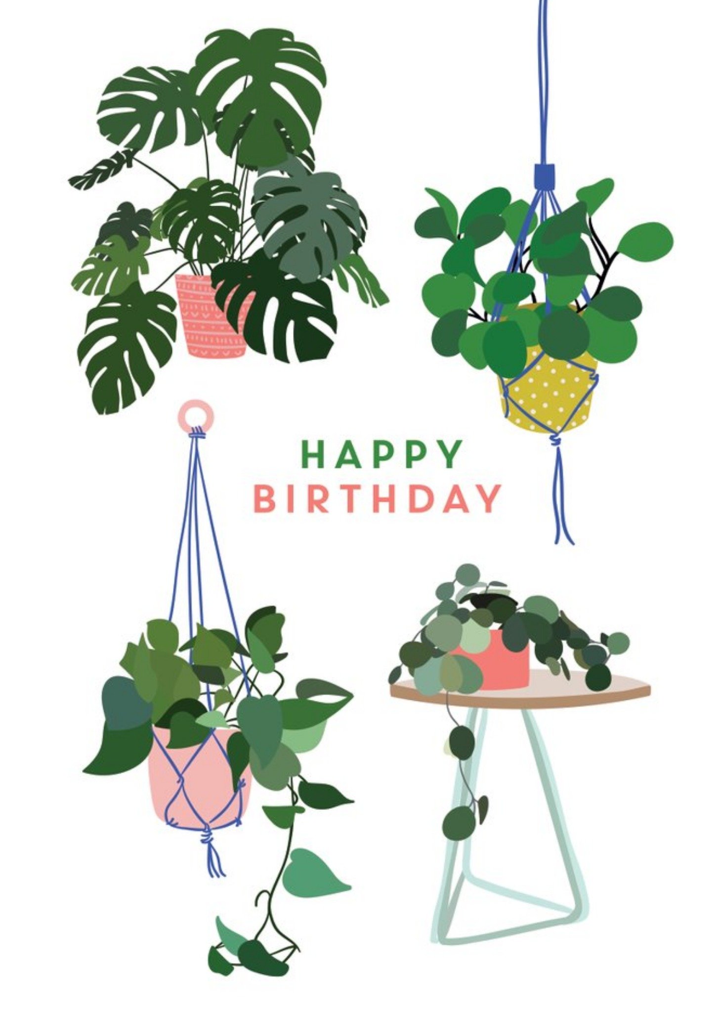 Moonpig Chloe Turner Happy Birthday Plant Card, Large