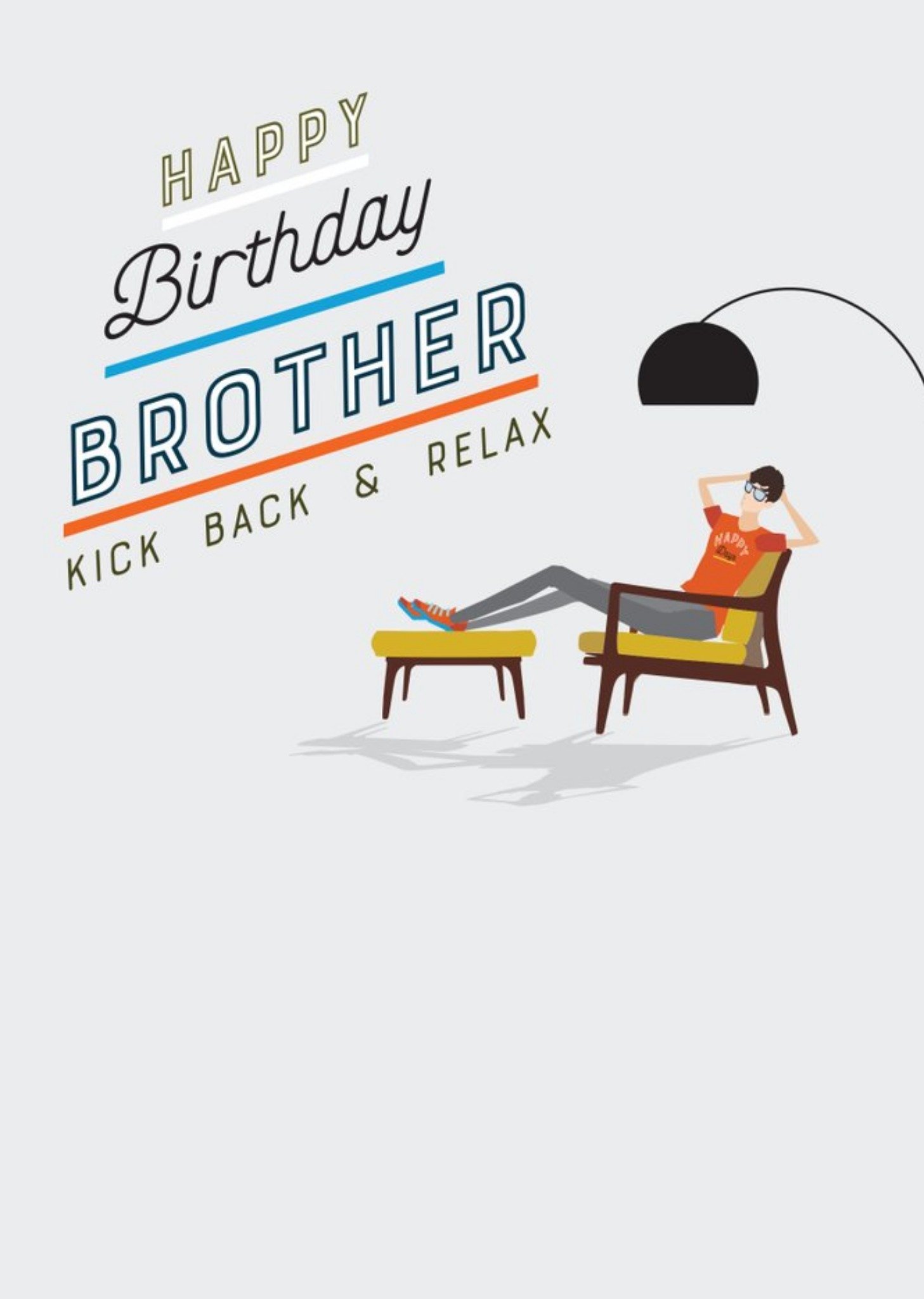 Moonpig Traditional Illustrated Kick Back And Relax Brother Card Ecard