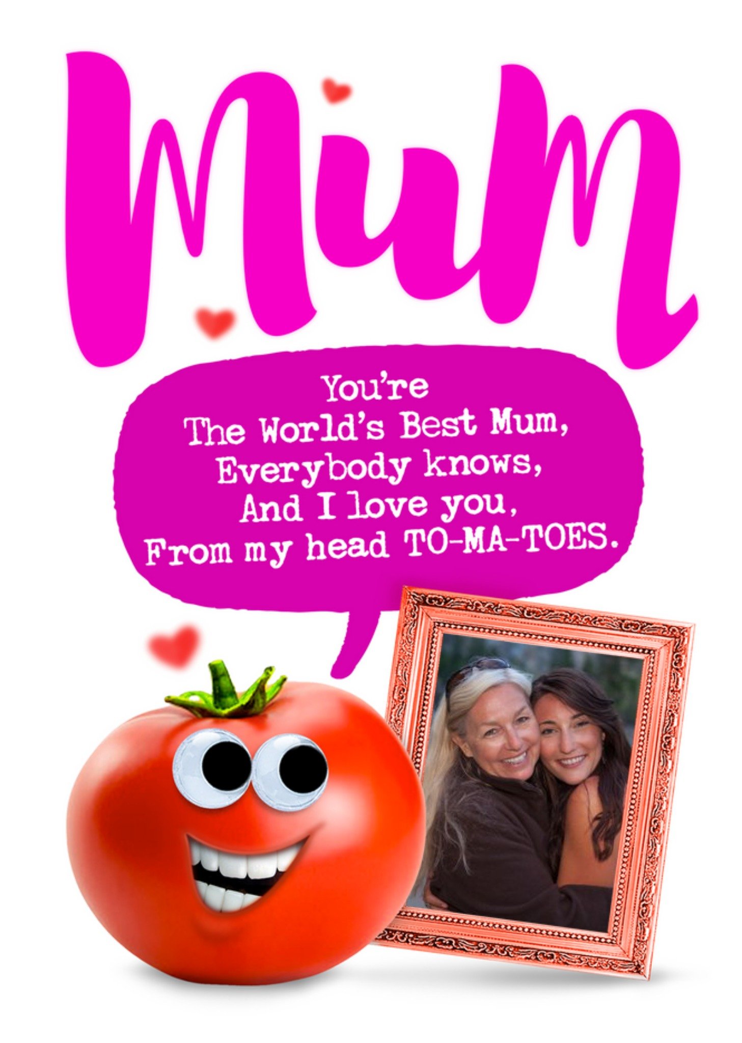 Moonpig Love You From Your Head Tomatoes Funny Pun Photo Upload Card Ecard