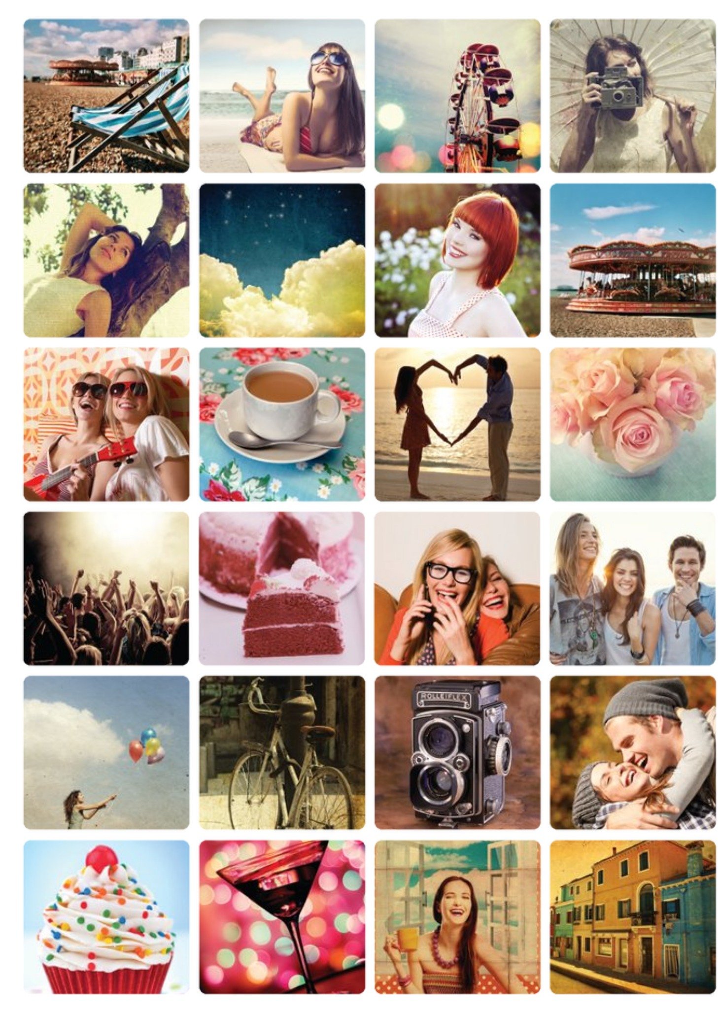 Multi Photo Grid Customised Card Ecard