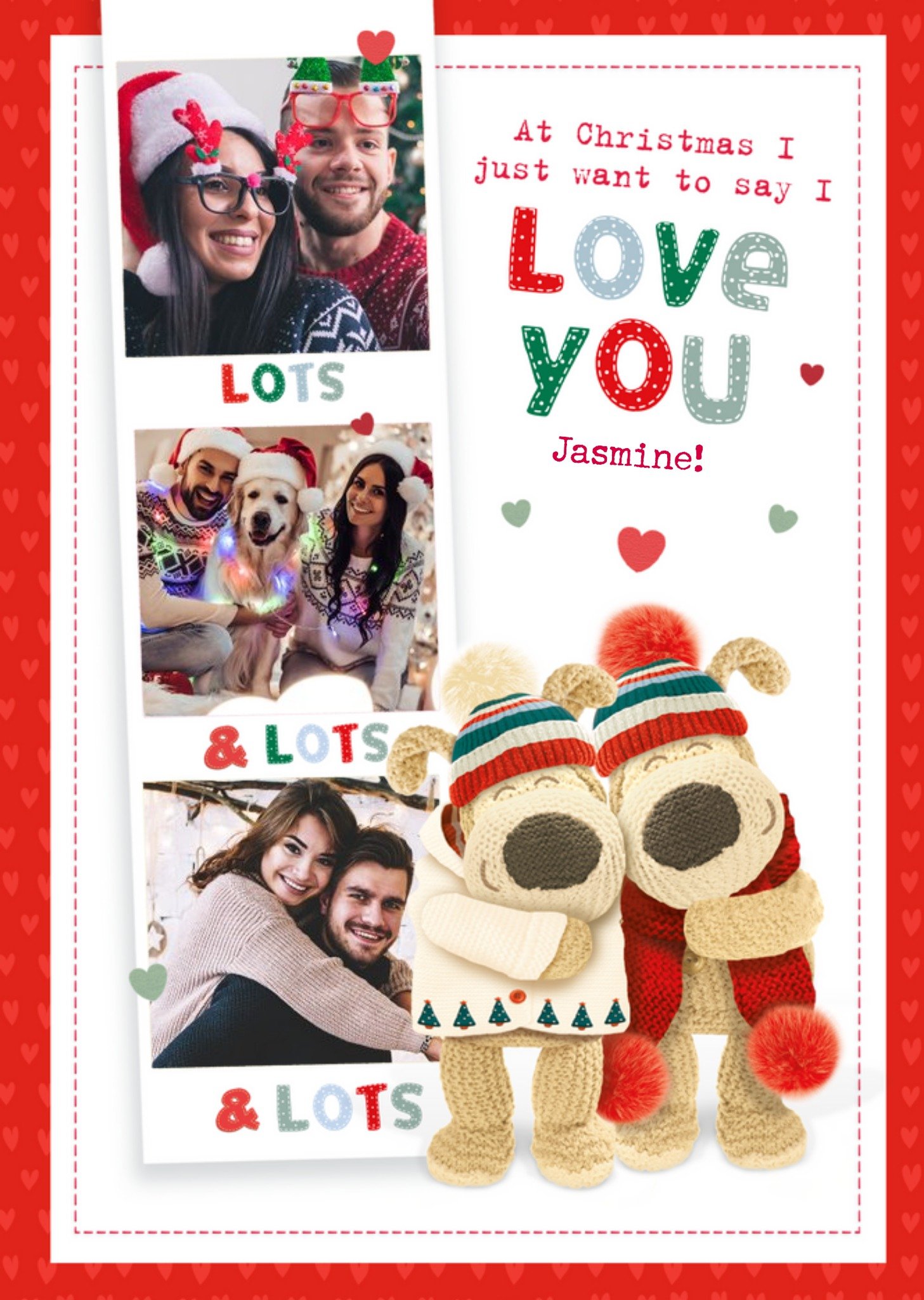 Boofle I Love You Cute Photo Upload Christmas Card Ecard